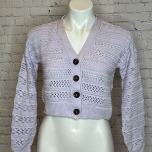 H&M Girls Light Purple Knit Cardigan Sweater Size 12/14